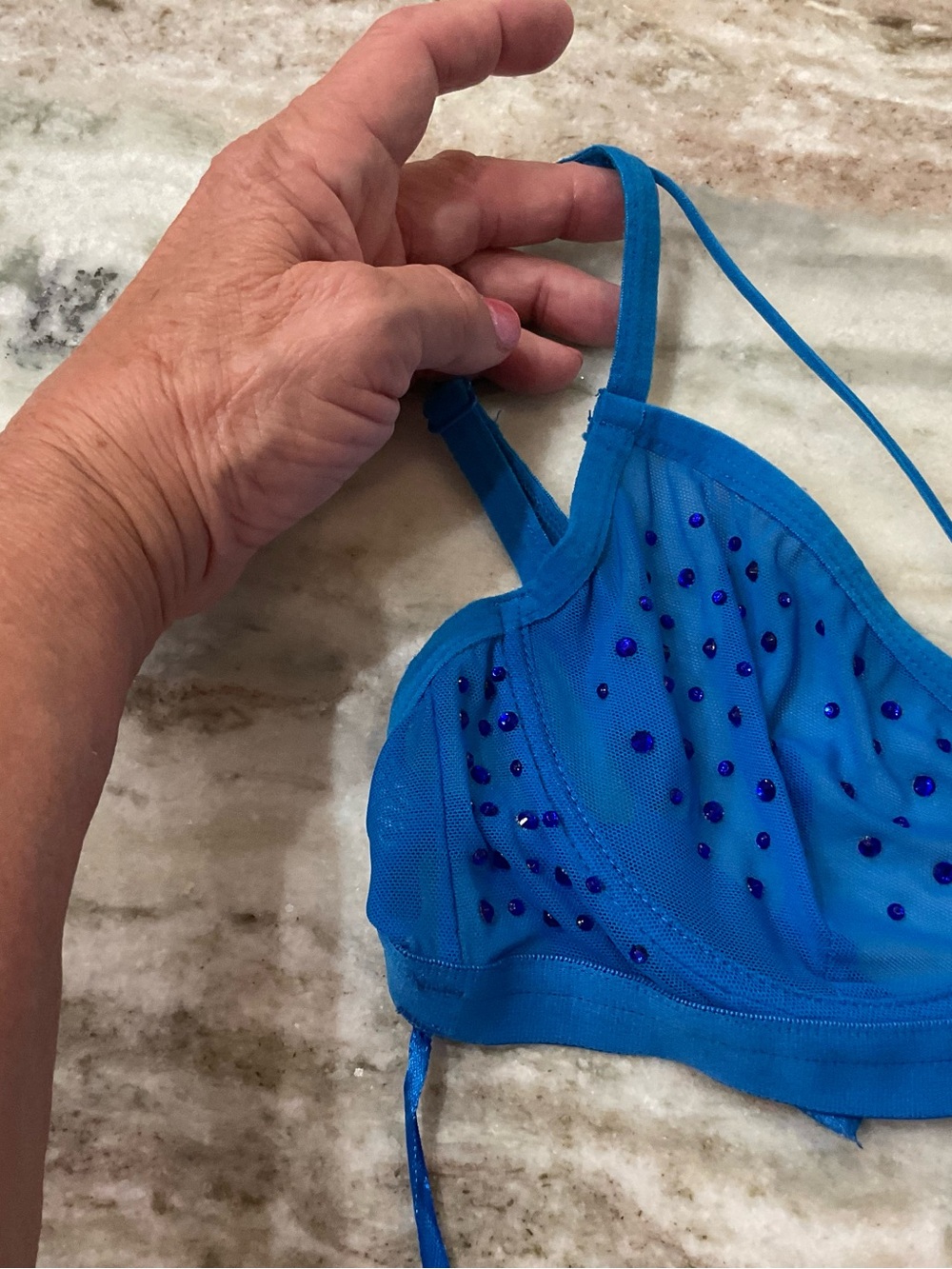 Watch Out For Me Rhinestone Mesh Set - Blue - Picture 10 of 10